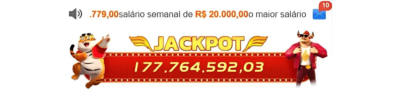 Jackpot banner showing prize of R$177,764,592.03 with tiger and bull mascots.