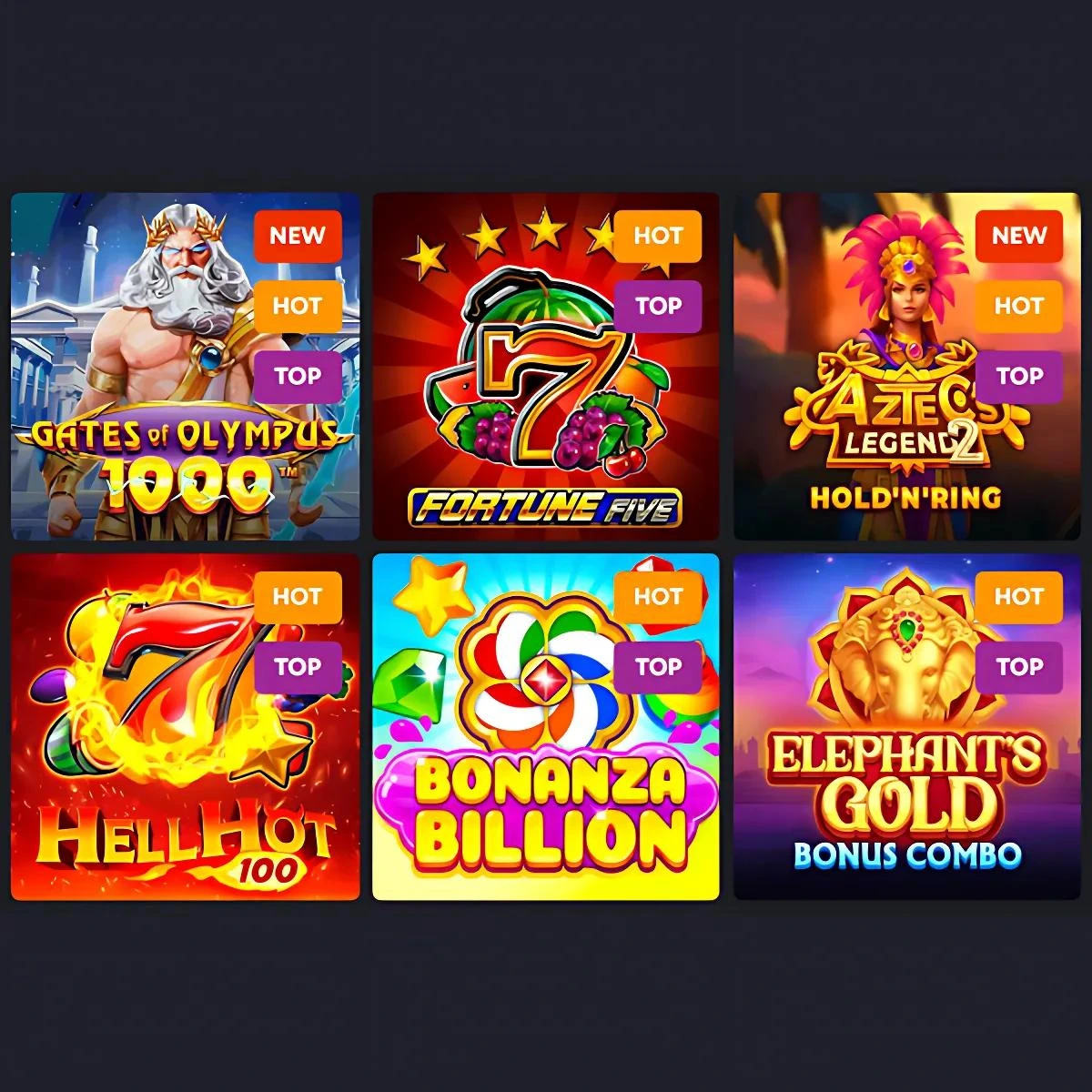 Selection of games on 1xBet Casino including slots, card games, and roulette options.