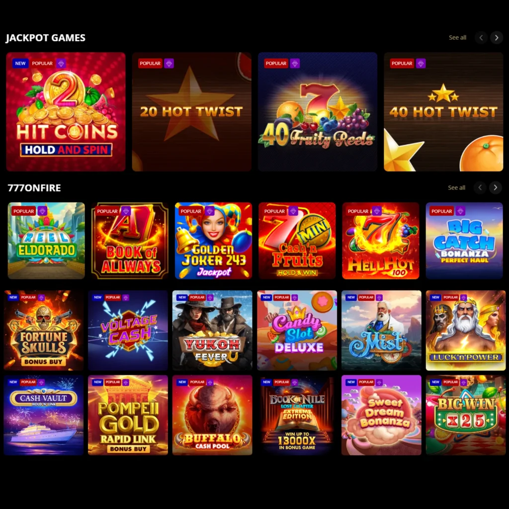 777onfire jackpot and trending games