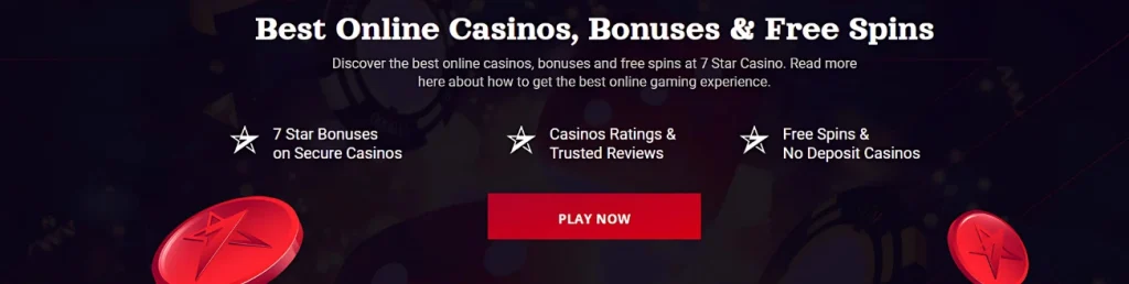 Star Casino promotion highlighting best online casinos, bonuses, and free spins