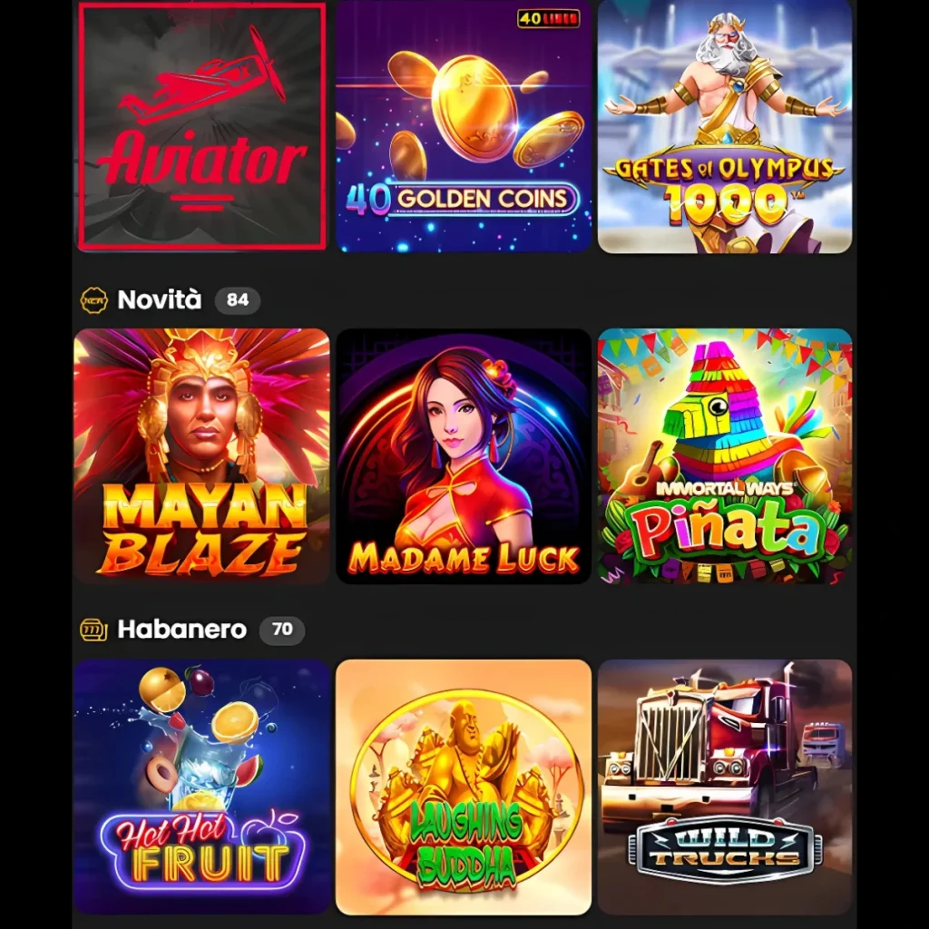 ACBet Casino games preview featuring titles like Aviator, 40 Golden Coins, Gates of Olympus, and more popular slot games