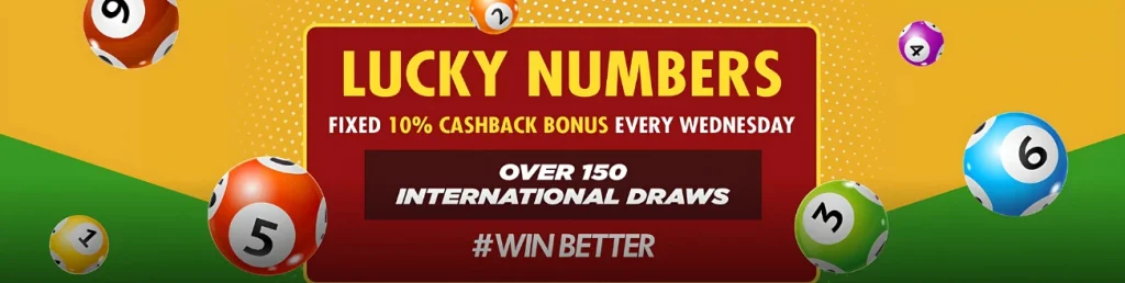 AfricaBet Casino Lucky Numbers promotion with 10% cashback bonus every Wednesday