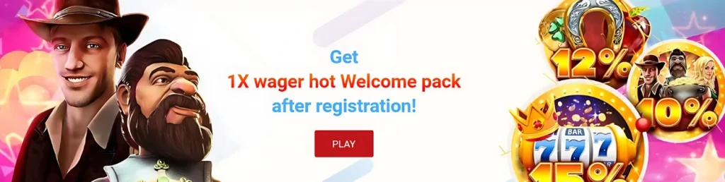 Agent No Wager Casino promotion offering 1x wager welcome pack