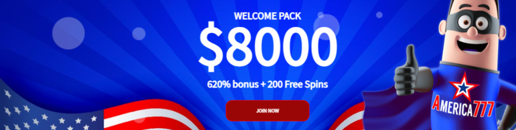 America777 welcome pack and free spins!