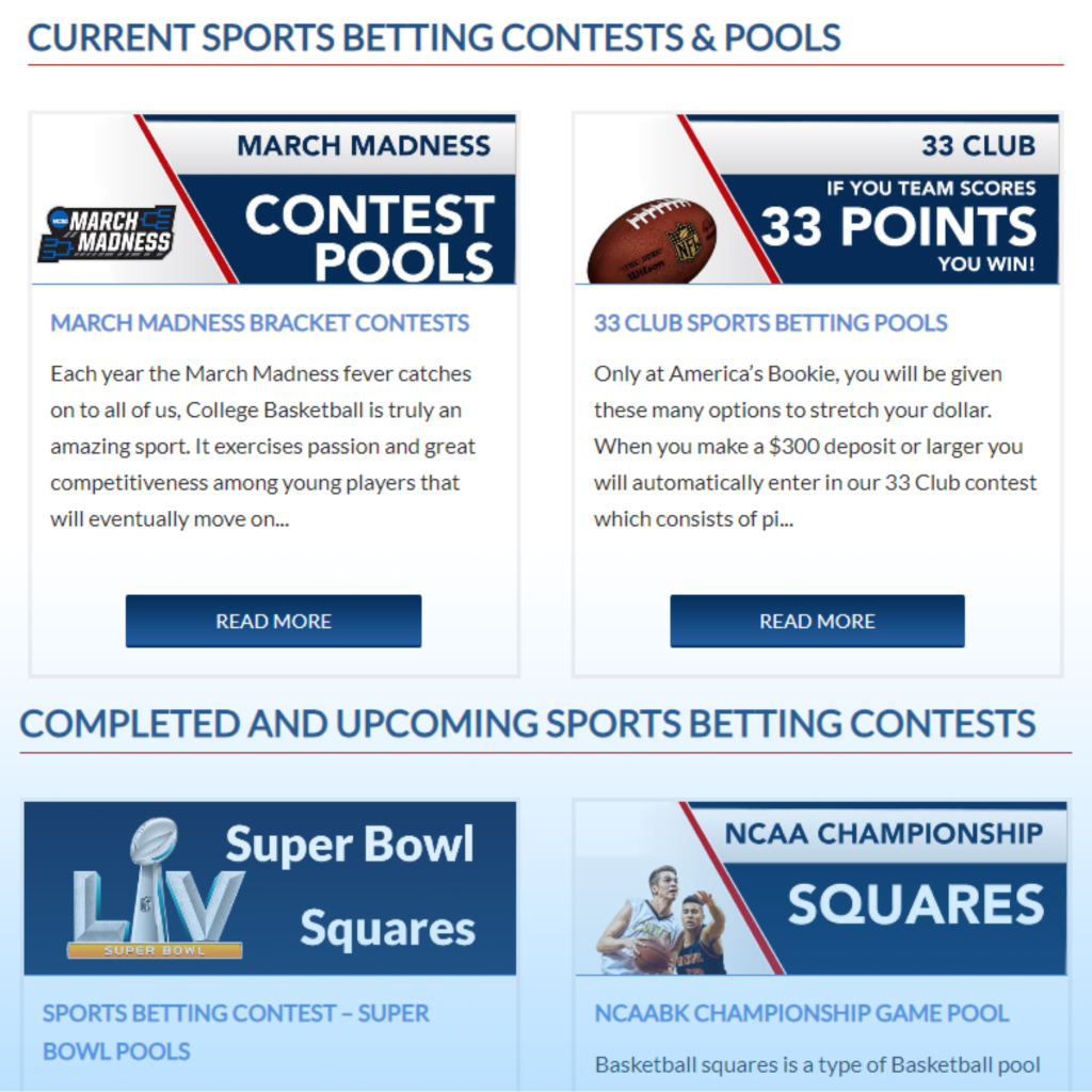 America's Bookie Casino sports betting contests