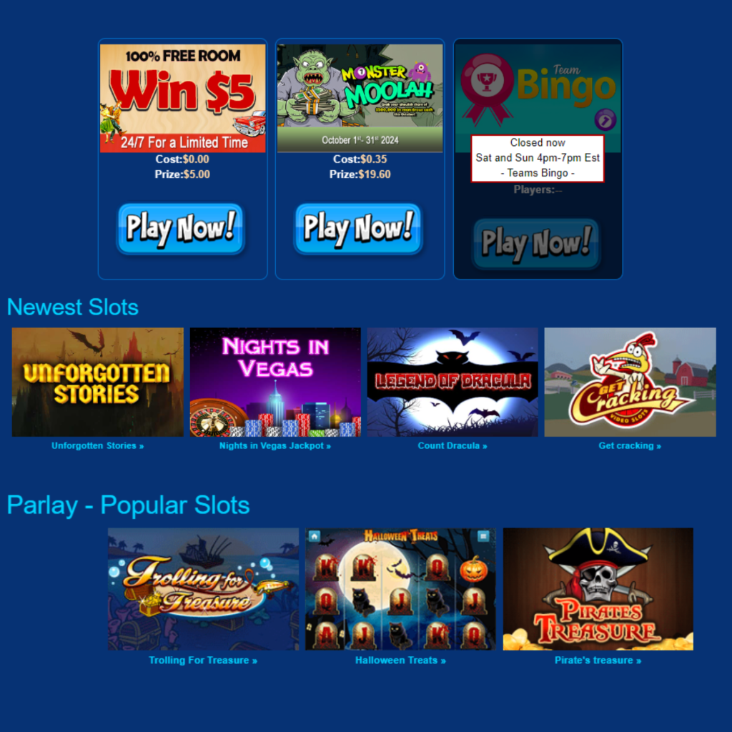 play the newest and popular slot games at AmigoBingo casino