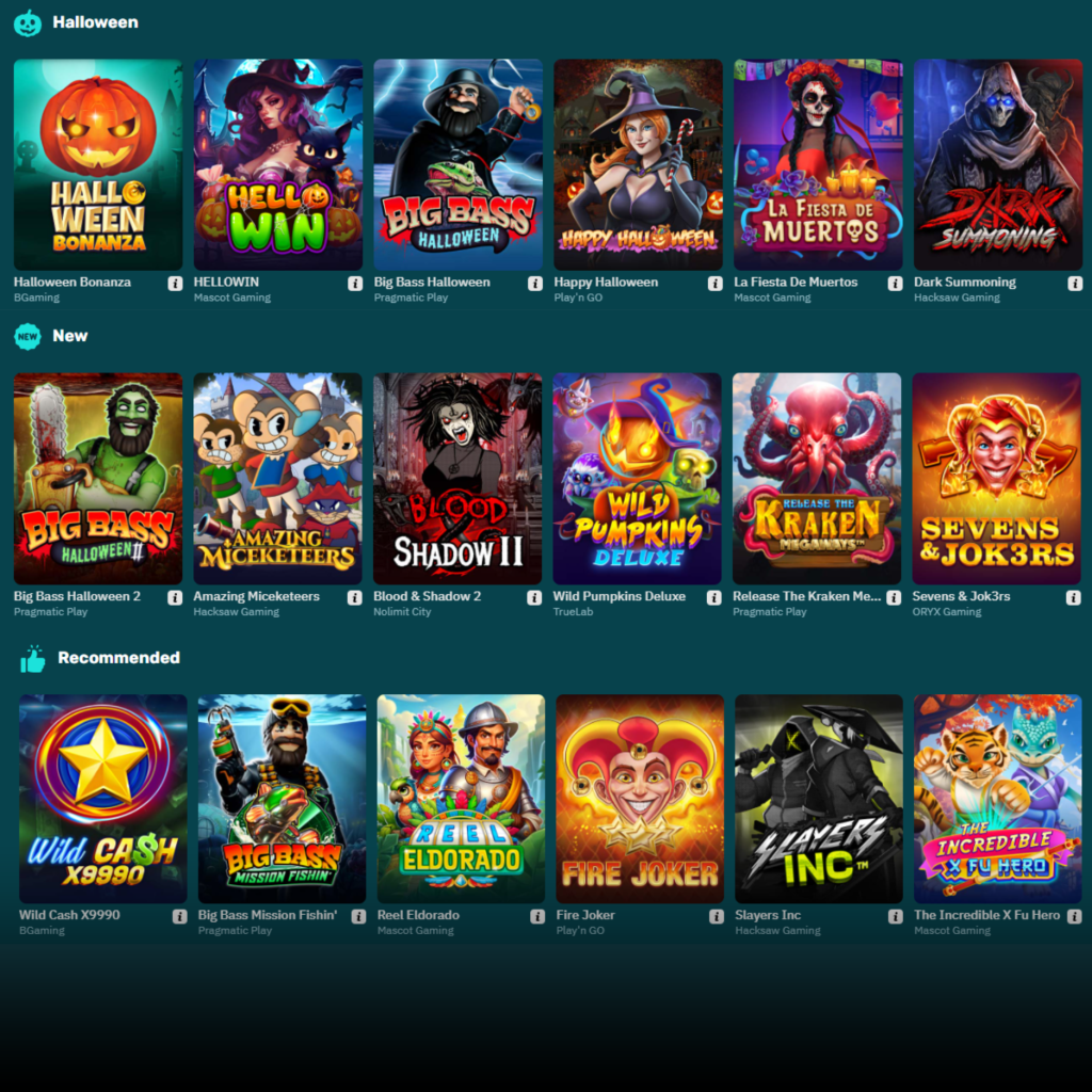 Halloween, new, and recommended games at Arcanebet