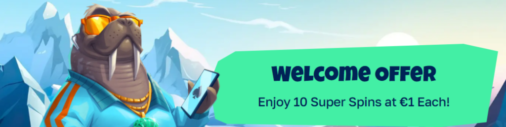 Enjoy 10 super spins as the welcome offer at Arctic casino!