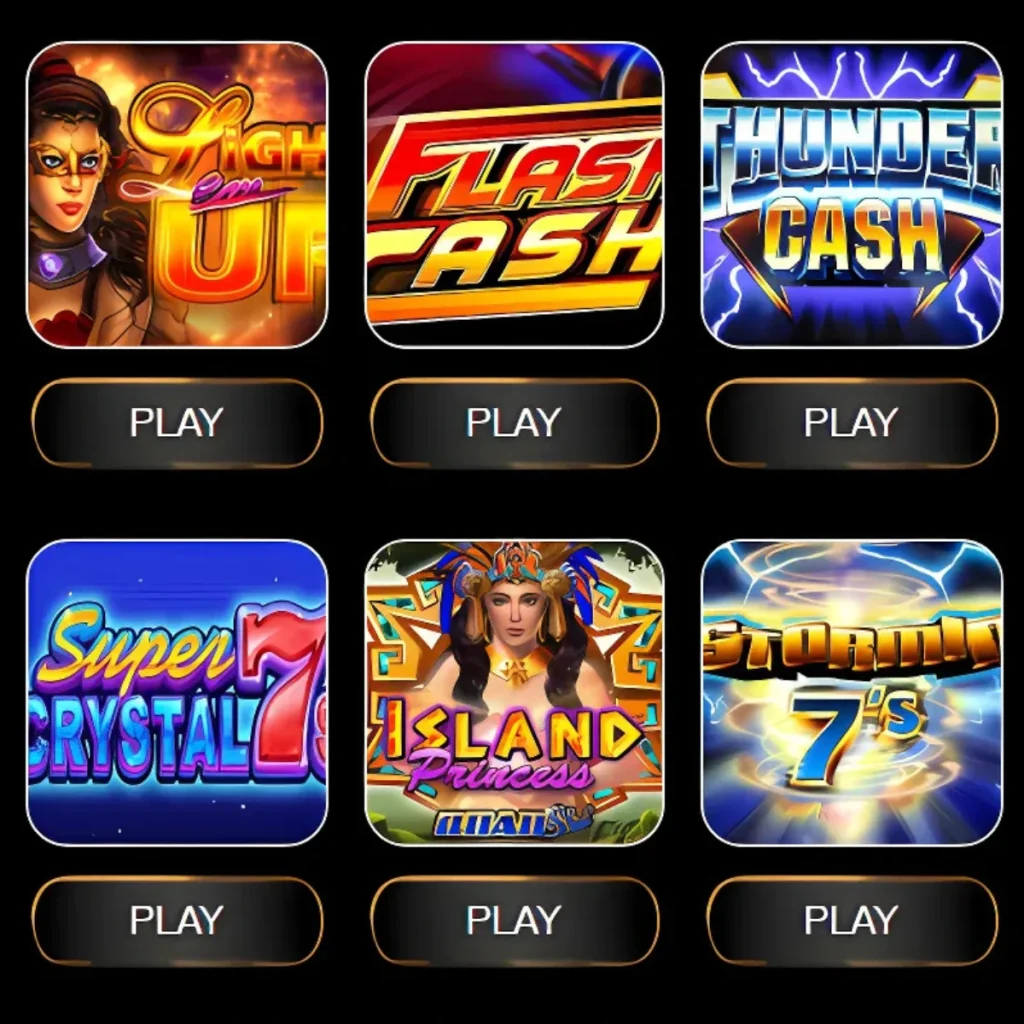 AussieBT Casino slots: Flash Cash, Thunder Cash, Island Princess