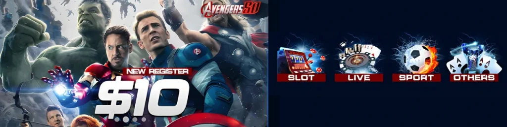 Avengers80 Casino offers $10 bonus for new registrations