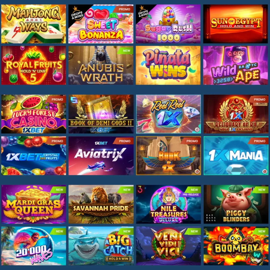 1xCasino popular games and slot