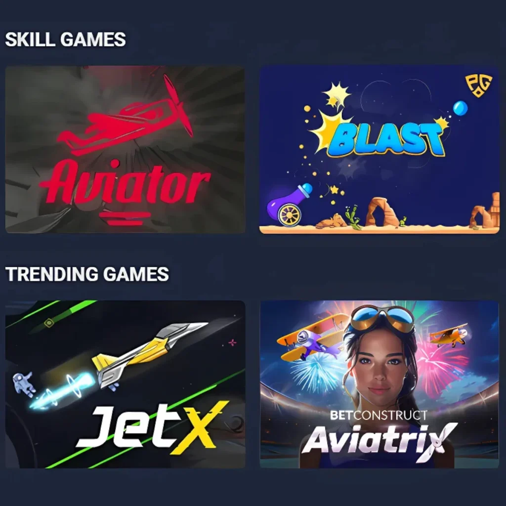 Bantubet Casino’s top skill games, featuring Aviator and JetX