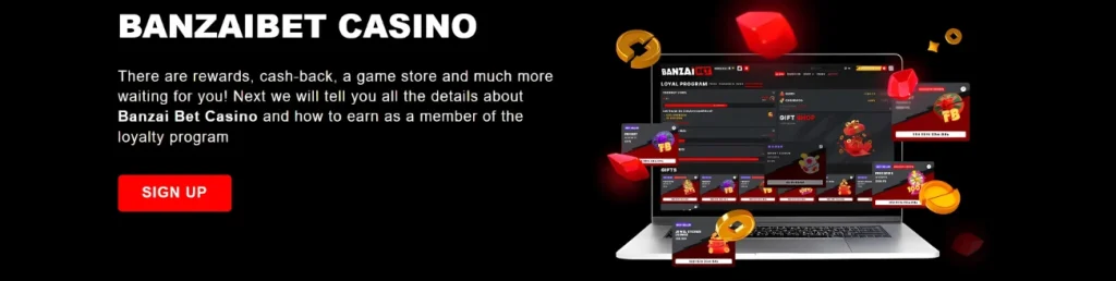 BanzaiBet Casino rewards and loyalty program promotion banner