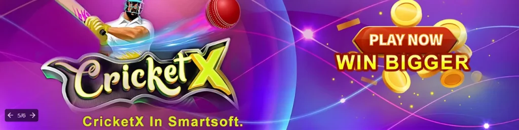 BeCric Casino CricketX game promotion with 'Play Now' button