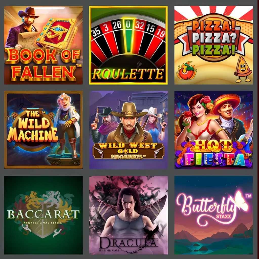 BelParyaj Casino game collection including slots, roulette, and card games