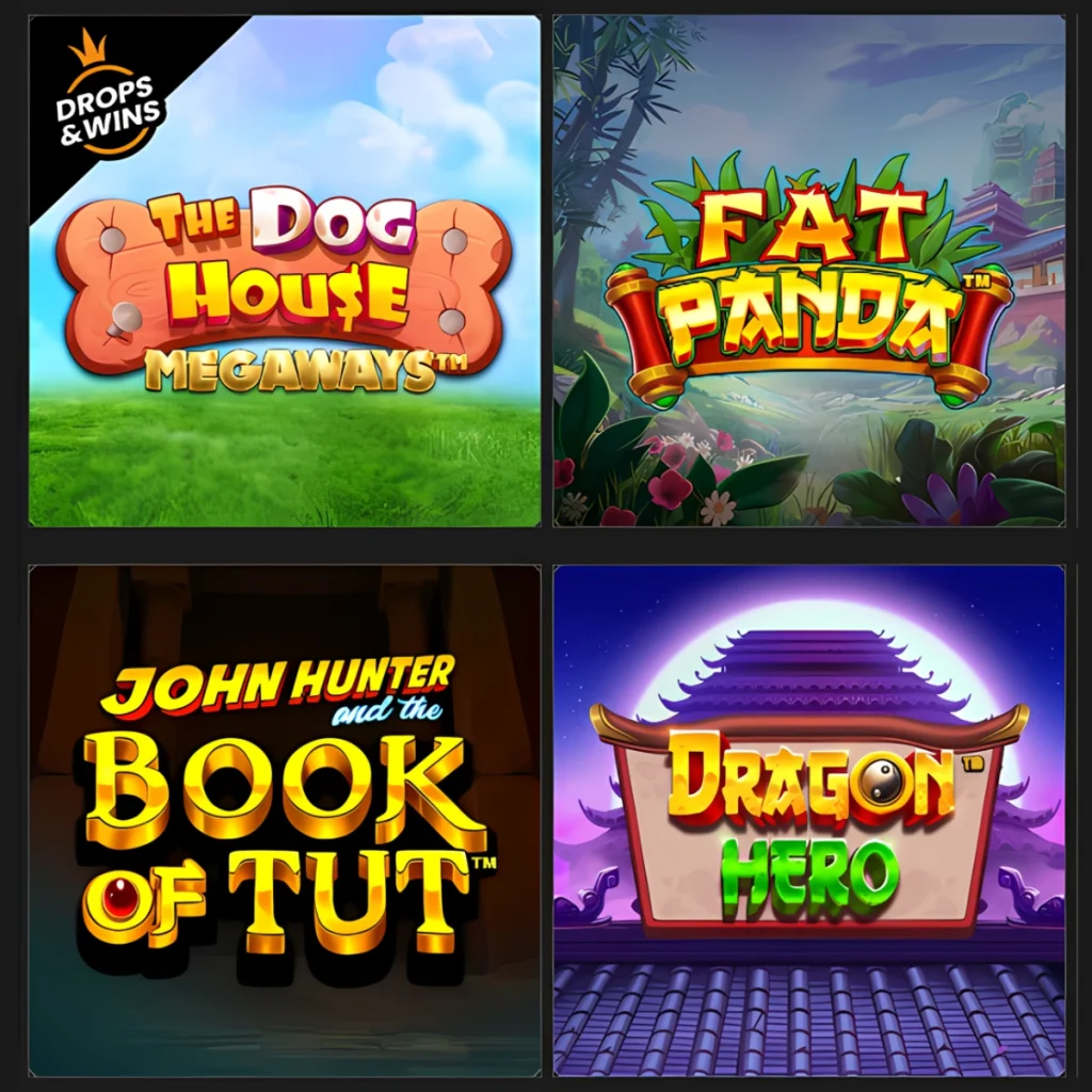 BetGoodwin Casino game grid featuring Fat Panda and Dog House.