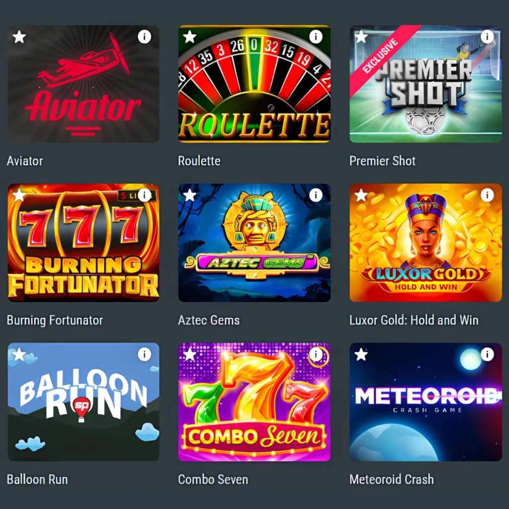 Popular games like Aviator, Aztec Gems, and Roulette on Betgr8 Casino