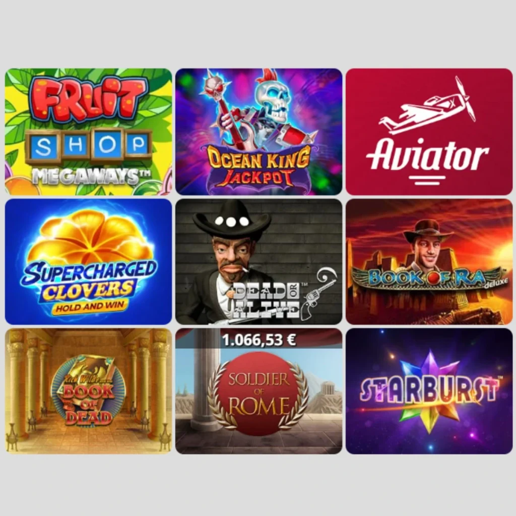 Betsport24 Casino games like Ocean King Jackpot and Fruit Shop Megaways