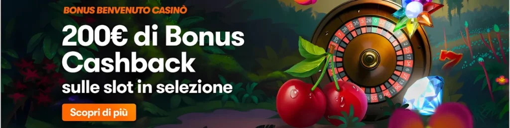 Betsson Casino promotion: 200€ cashback bonus on selected slots.