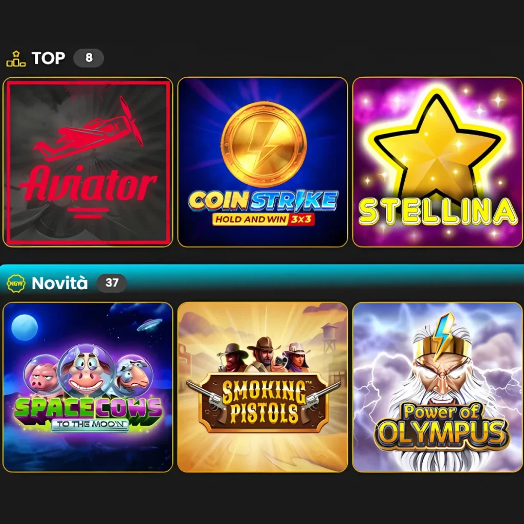 Bettime Casino top games featuring Aviator, Coin Strike, and Stellina