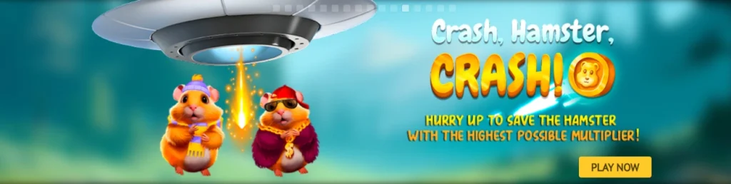 Betvoyager Casino's Crash Hamster game with exciting multiplier bonuses