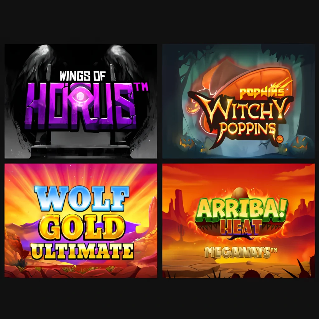 Popular slots like Wolf Gold and Witchy Poppins on Betzone