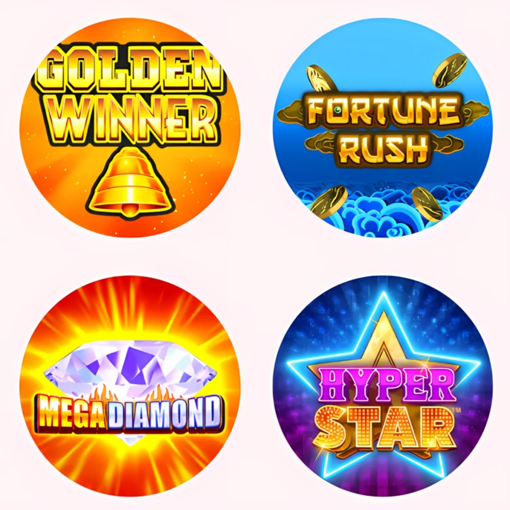 Popular games at Bid Bingo Casino, including Golden Winner and Mega Diamond